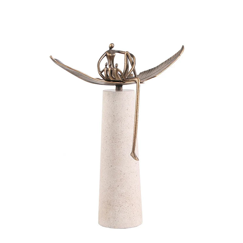 DecorBites™ Golden Metal Abstract Figure Sculpture Home Decor CraftǀCreative Figurine Ornament