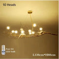 DecorBites™ ثريا LED متدلية بفرع حديدي: مصباح إضاءة غرفة الطعام الاسكندنافي