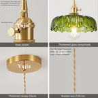 Multi-Style Nordic Pendant Lamp Green Glass Ceiling Lighting Kitchen Island Hand Brass Hanging Light fixtures for Dining Room