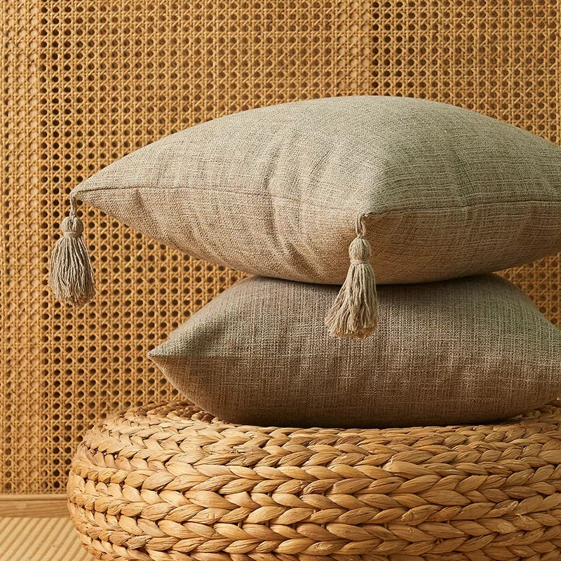 DecorBites™ Geometric Tufted Tassel Cushion Cover 30x50cm