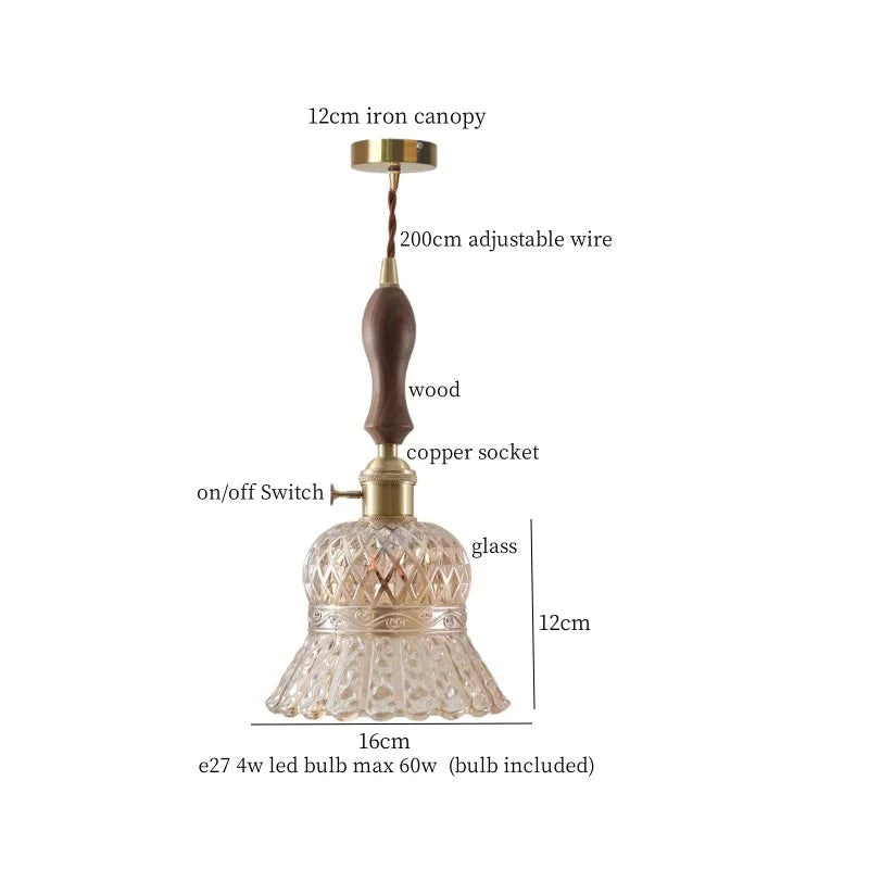 مصابيح إضاءة معلقة DecorBites™ LED زجاجية خضراء - طراز نورديك بسيط لغرفة النوم وغرفة المعيشة