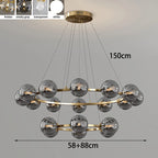 Contemporary Multi-Head Acrylic Glass Pendant Chandelier