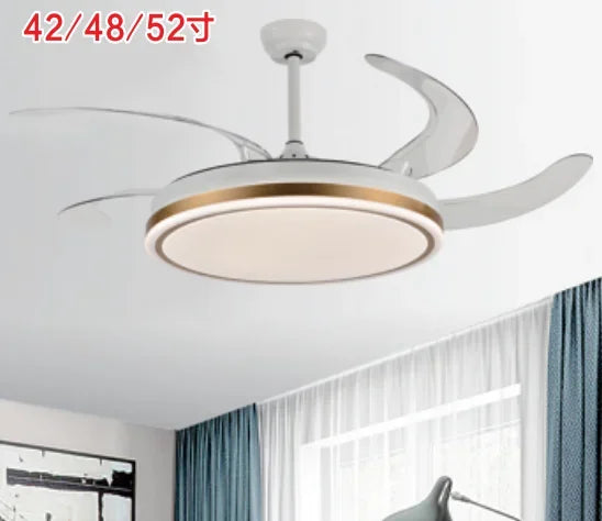 مصباح مروحة LED من DecorBites™: ثريا سقف عصرية مخفية لغرفة المعيشة وغرفة النوم وغرفة الطعام