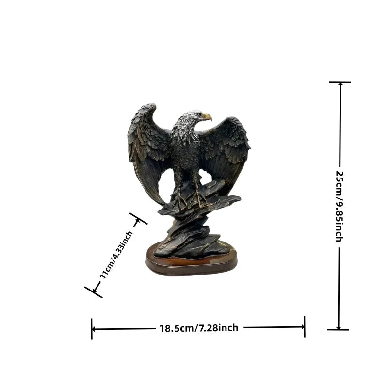 DecorBites™ Statue d'aigle en résine pour la décoration de la maison et du bureau, symbolisant la richesse et le pouvoir