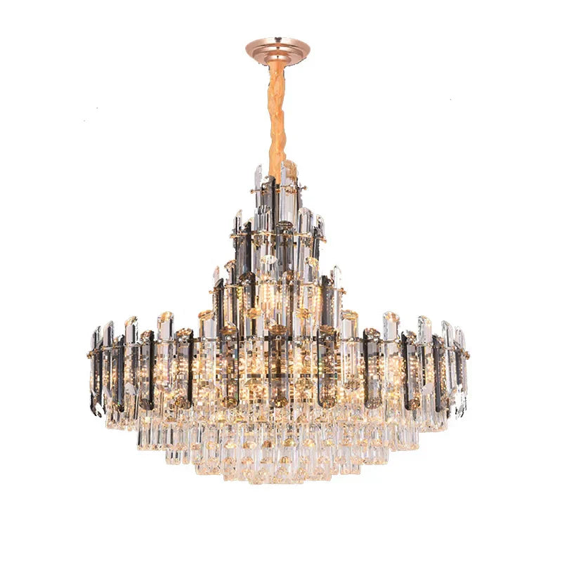DecorBites™ Crystal LED Oval Round Chandelier Hanging Lamp - Dimmable Ceiling Pendant