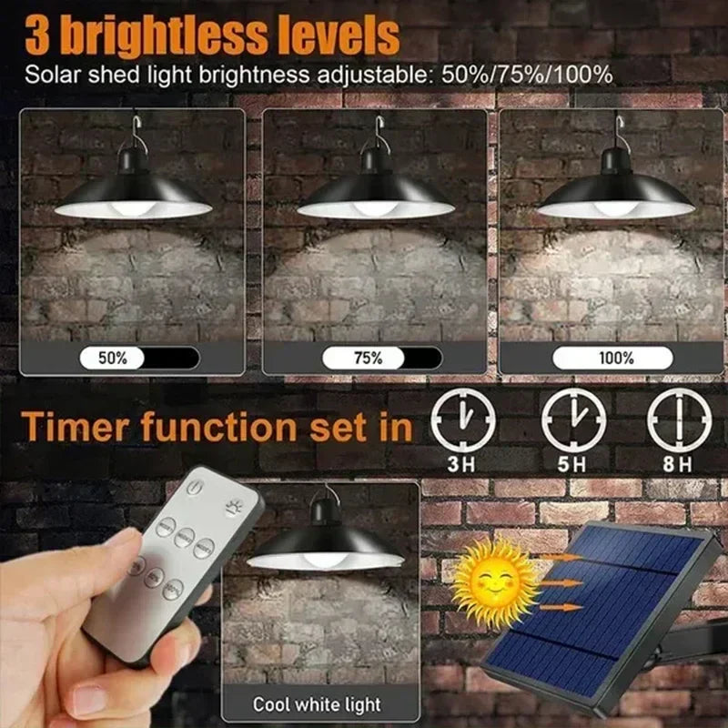 DecorBites™ Double-head Solar Pendant Light with Remote Control for Indoor and Outdoor Decor