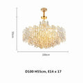 DecorBites™ Gold Steel Crystal Pendant Chandelier - Luxury LED Dining Room Hanging Lamp