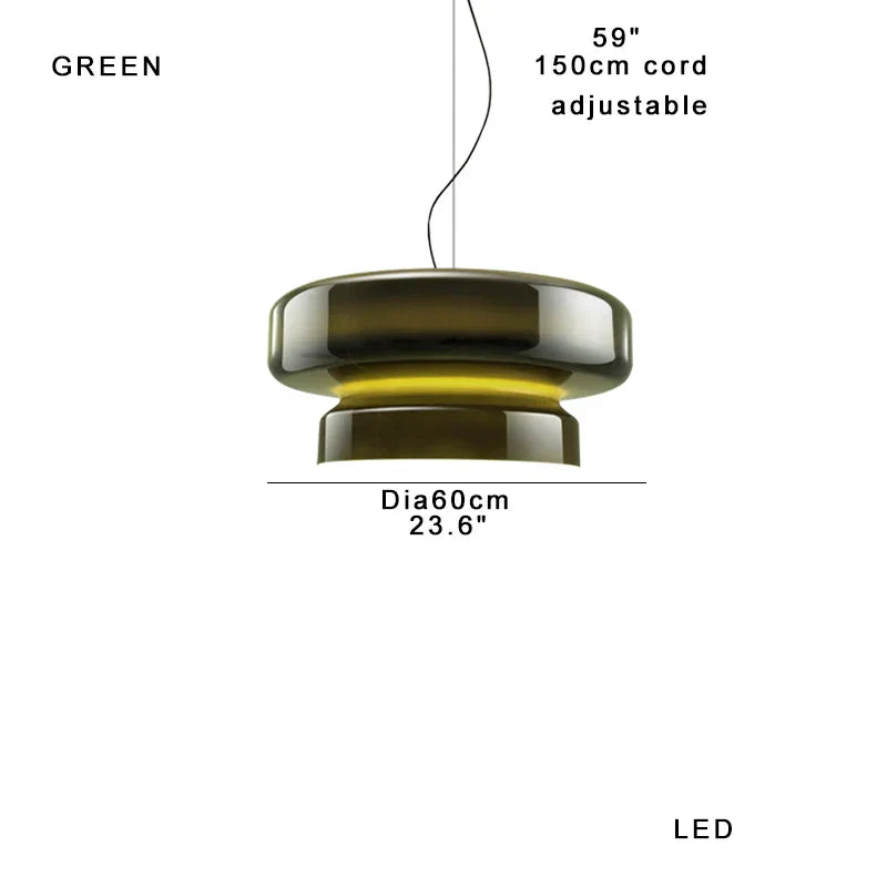 DecorBites™ مصباح معلق زجاجي كبير لغرفة الطعام وجزيرة المطبخ