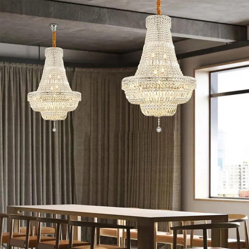 DecorBites™ Gold/Chrome K9 Crystal Chandelier for Elegant Home Décor