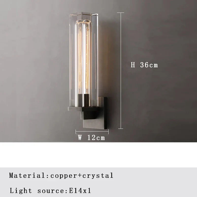 DecorBites™ Crystal Wall Lamp: Luxe Bronze Black Copper Sconce Light Fixture