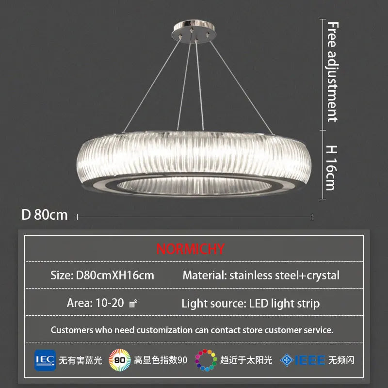 DecorBites™ Crystal LED Ceiling Pendant Chandelier for Modern Luxury Living Room Décor