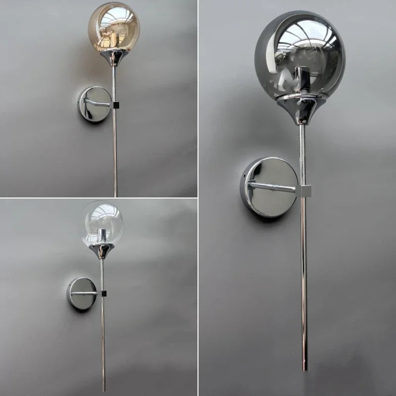 DecorBites™ Golden Glass Ball Wall Lamp: Modern Nordic Style Bedside & Living Room Lighting