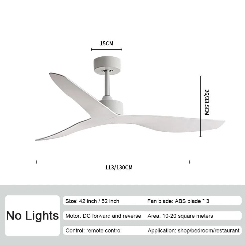 DecorBites™ Industrial Wind Ceiling Fans ABS Blades Remote Control Silent Operation