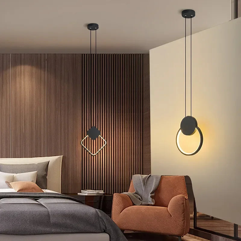 أضواء معلقة هندسية LED من DecorBites™ لغرفة المعيشة وغرفة النوم والمطبخ، مصابيح معلقة حديثة للديكور