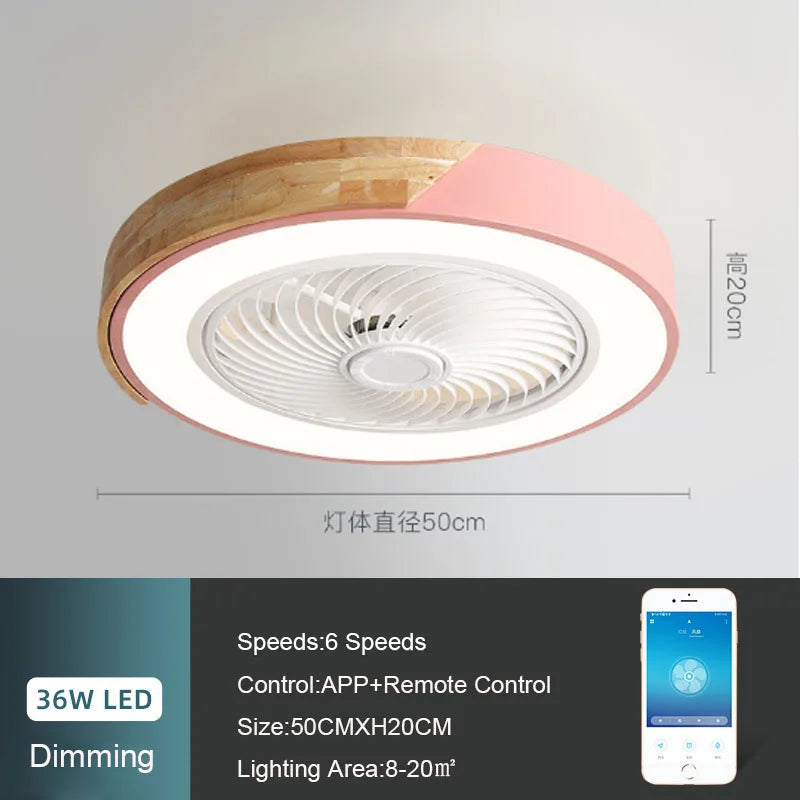 DecorBites™ 52CM Ceiling Fan Light 6 Speeds 36W - Living Room Dining Room Smart Lighting
