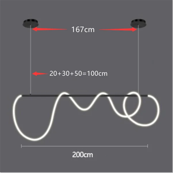Modern Linear Stainless Steel LED Pendant Light