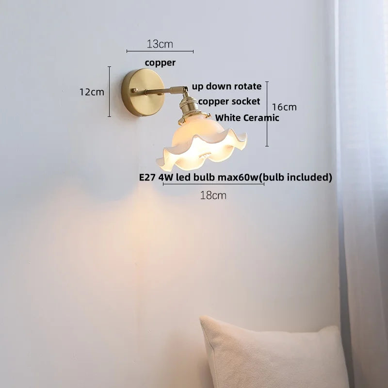DecorBites™ Ceramic LED Wall Lights with Pull Chain Switch for Bathroom Mirror