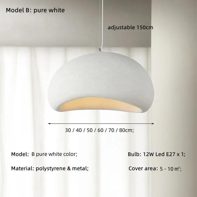 Luminaires Suspendus Led Nordiques DecorBites™ Style Crémeux Wabi Sabi Lustre Escaliers