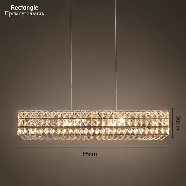 ثريا ذهبية بتصميم حلقة كريستال K9 مع إضاءة LED من DecorBites™ لديكور المنزل