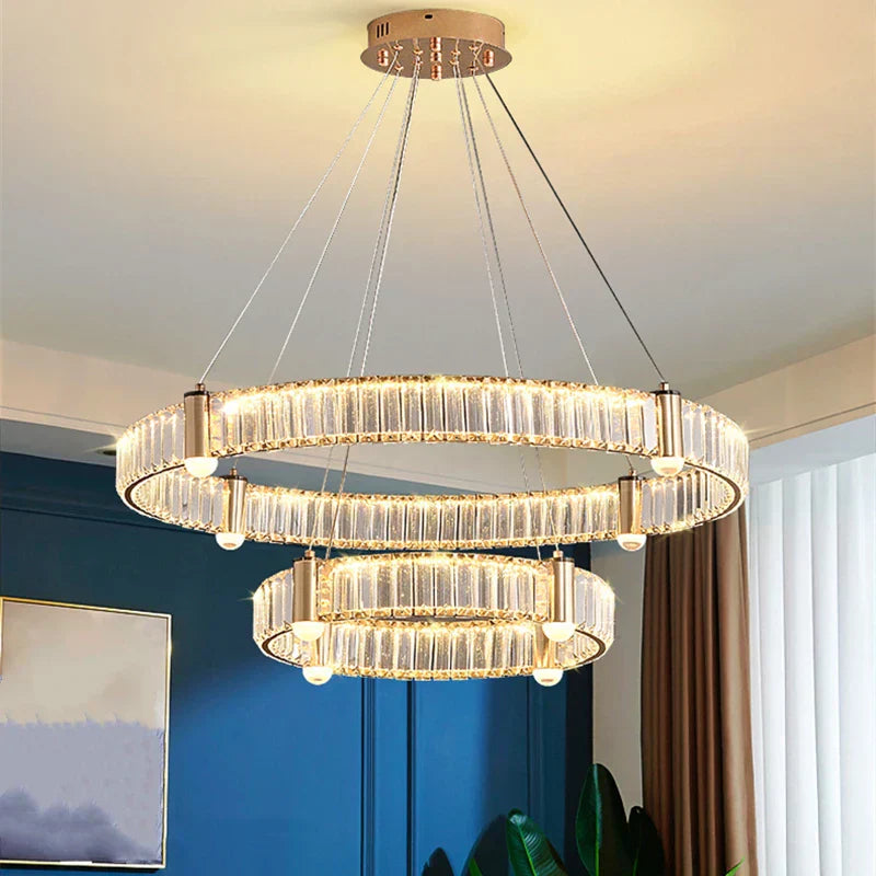 DecorBites™ Crystal Ceiling Chandelier LED Indoor Lighting for Living Room Bedroom Study
