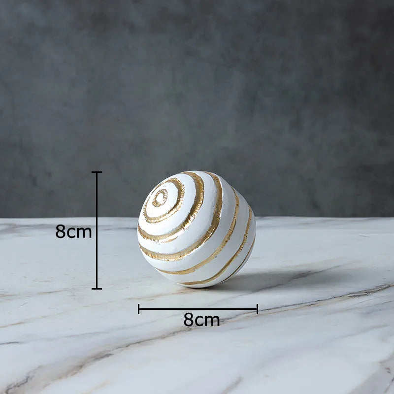 DecorBites™ Golden Texture Ball Geometric Desk Decoration - Minimalist Abstract Artwork