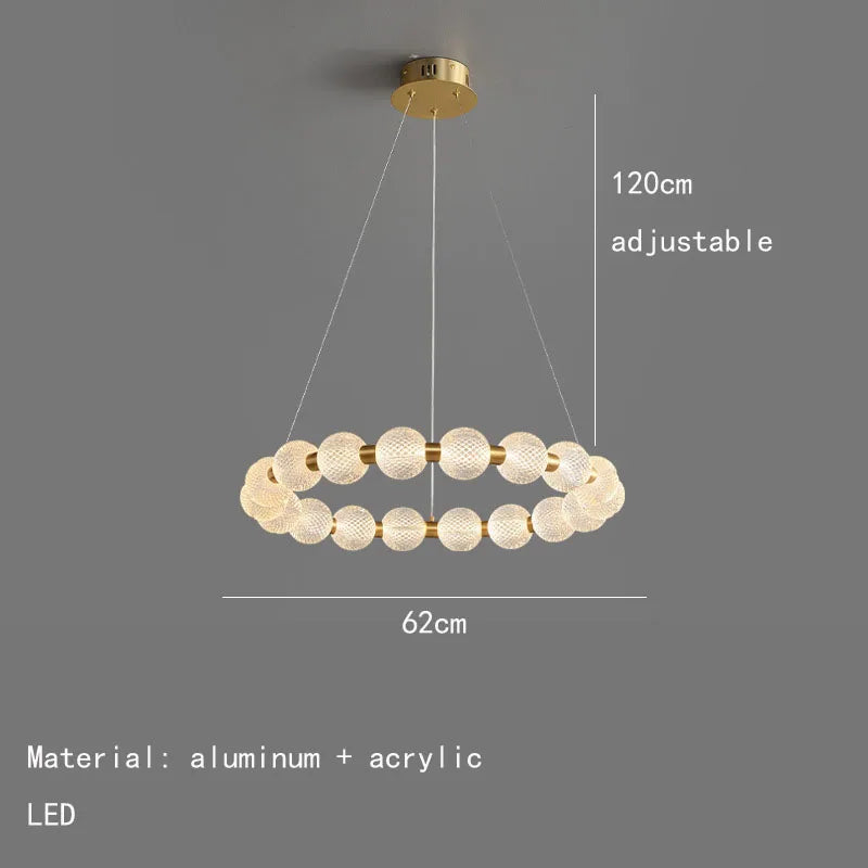 DecorBites™ Acrylic LED Chandelier: Modern Living Room Pendant Lamp