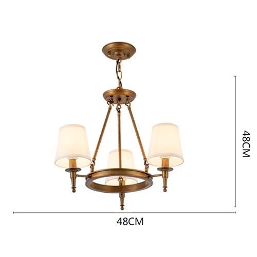 DecorBites™ Country Retro Chandelier Fabric Lampshade Ceiling Pendant Light for Home Indoor Decor