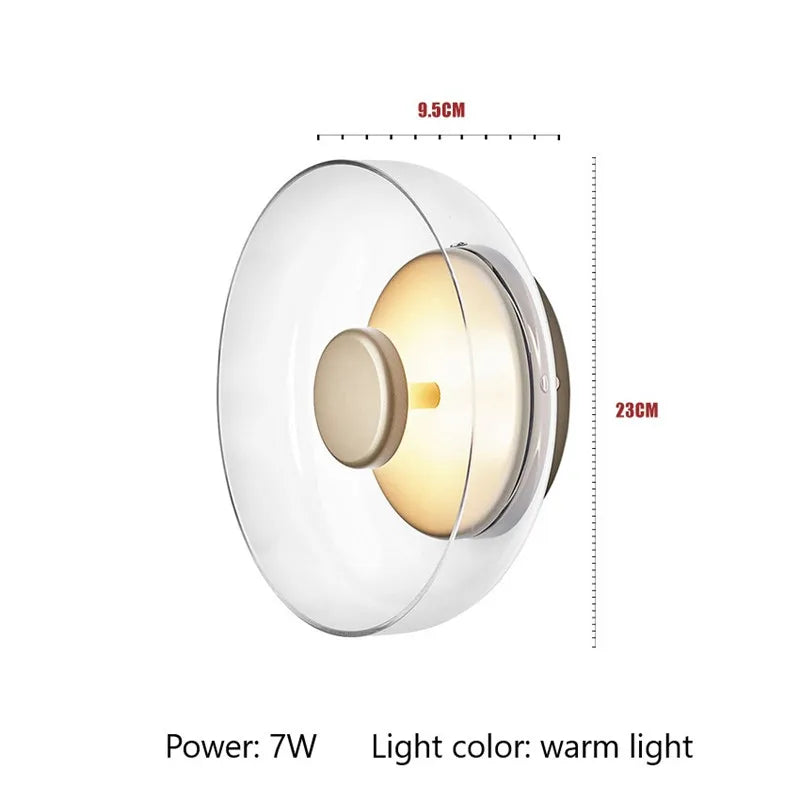 DecorBites™ Circular Glass Lampshade Floor Lamp for Living Room Office LED Lights