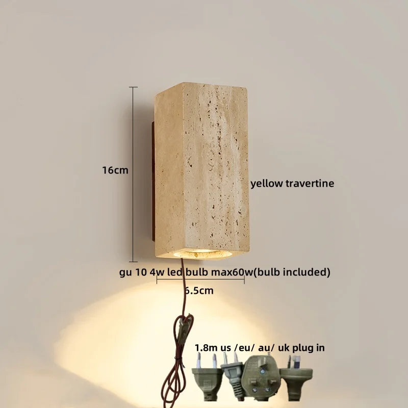 DecorBites™ LED Wall Lights for Dining Room Stair Bedroom Stone Terrazzo Wood - Wabi Sabi Aesthetic