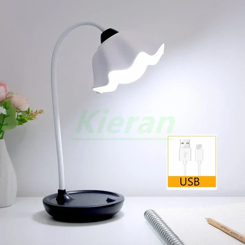 مصباح أرضي لوتس DecorBites™: مصباح مكتب LED حديث لغرفة النوم والدراسة وغرفة المعيشة