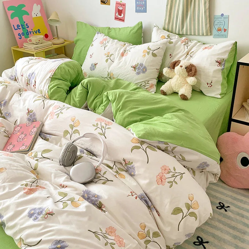 DecorBites™ Cloud Cotton Printed Bedding Sets | Super Soft Quilt Set for School Home Twin King