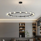 Contemporary Multi-Head Acrylic Glass Pendant Chandelier