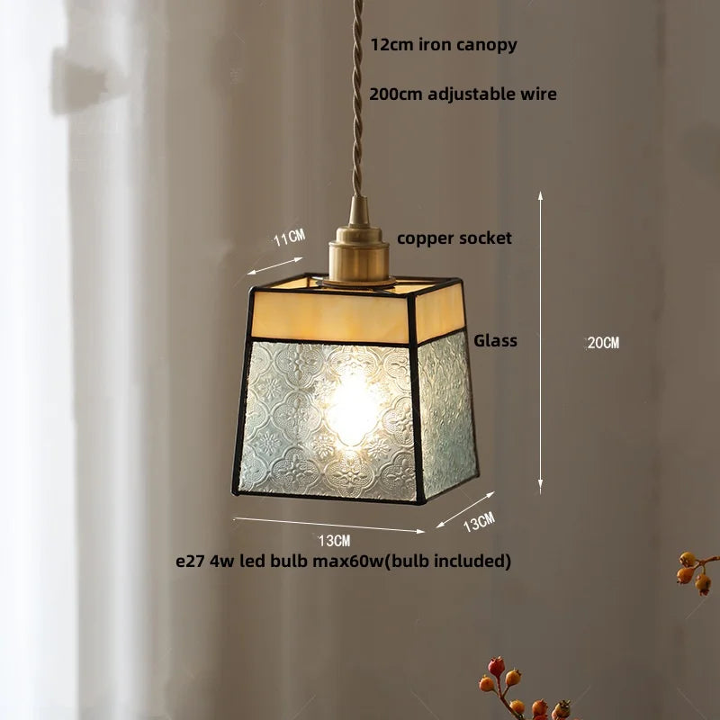 DecorBites™ Blue Glass LED Pendant Lights Adjustable Hanging Lamp Luminaire