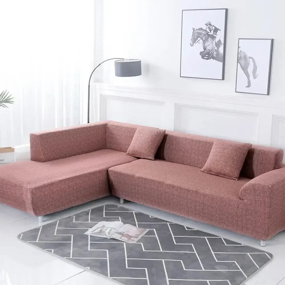 DecorBites™ Geometric Stretch Sofa Cover Slipcover | Couch Protector | L Shape Sofa Cover