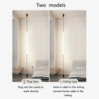 Italian Linear Black Metal & Acrylic Pendant Light