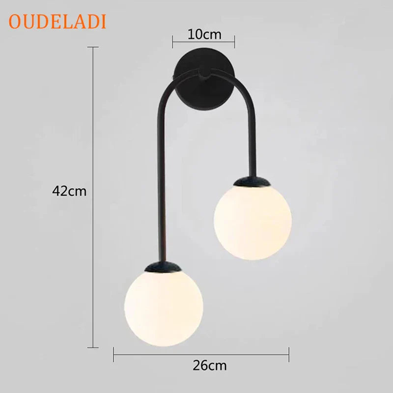 DecorBites™ Glass Ball LED Wall Lamp for Modern Living Room Decor