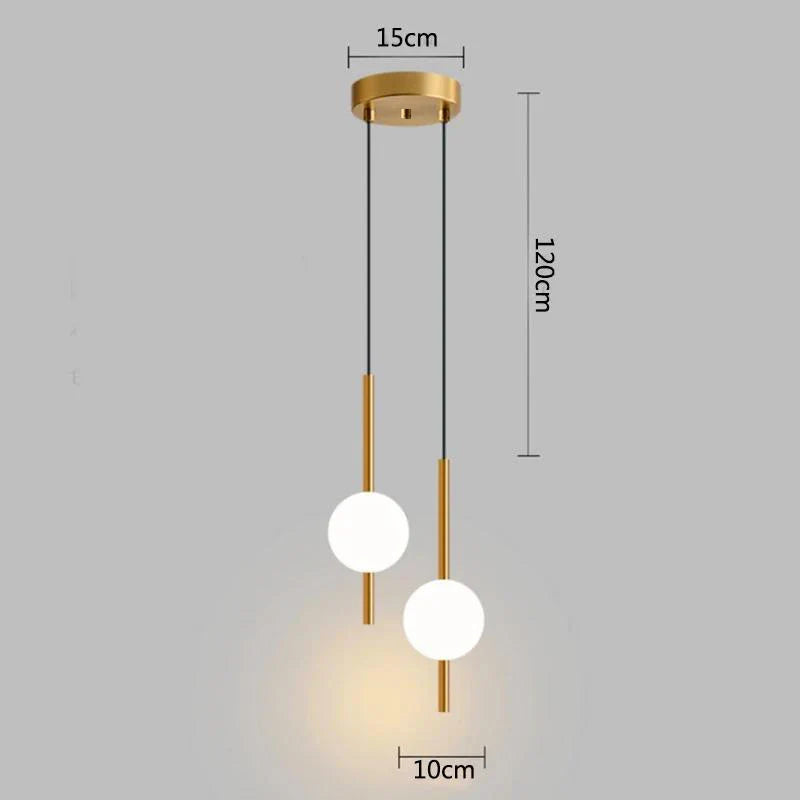 DecorBites™ Glass Ball Pendant Light: Modern Nordic Bedroom Hanging Lamp