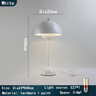 DecorBites™ Iron Mushroom Shape Macaron Table Lamp - Modern Minimalist LED Home Decoration