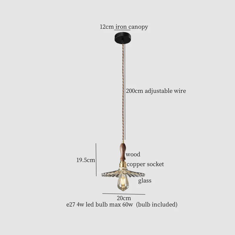 DecorBites™ Clear Glass LED Pendant Light for Bedside Living Dining Decor