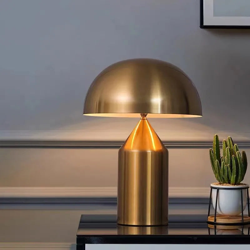 DecorBites™ Atollo Black White Gold Mushroom Lamp for Bedroom Study Living Room Decor