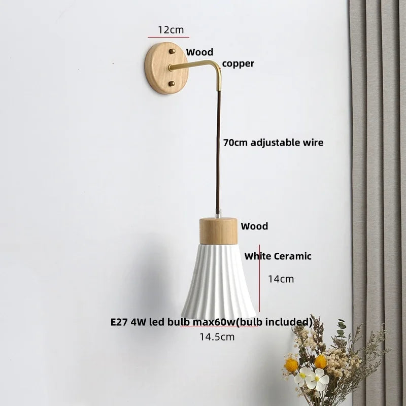 DecorBites™ Ceramic LED Wall Lamp Modern Wood Decor Stair Light Fixtures