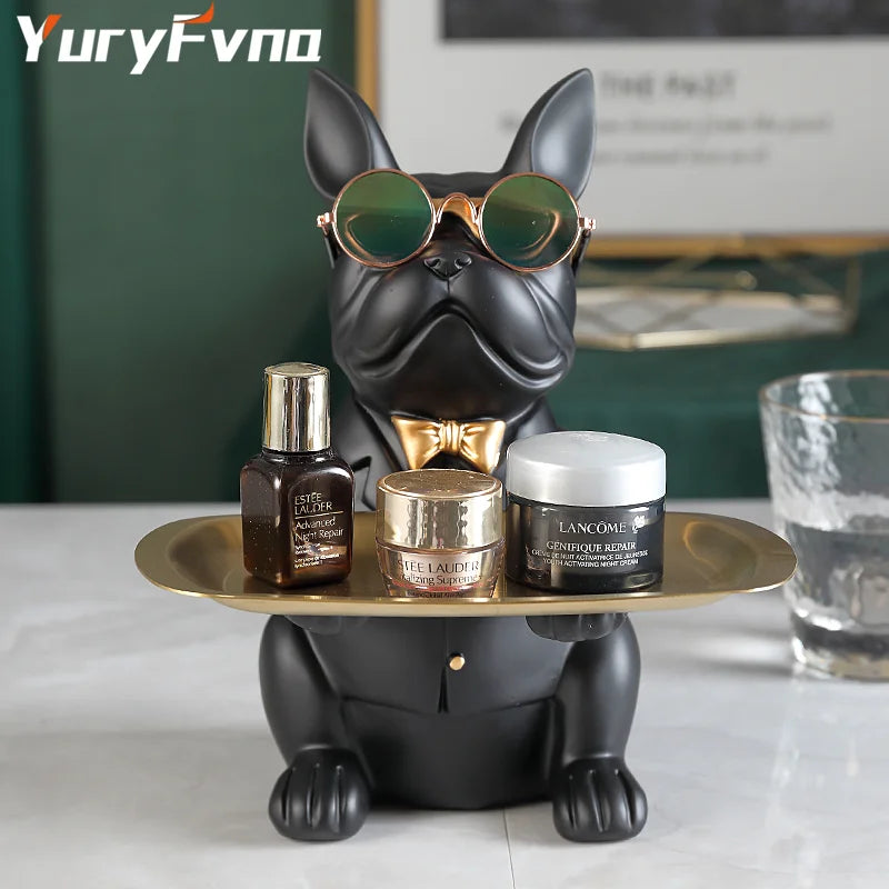 DecorBites™ French Bulldog Figurine Tray Sculpture Coin Bank Home Decor Statue