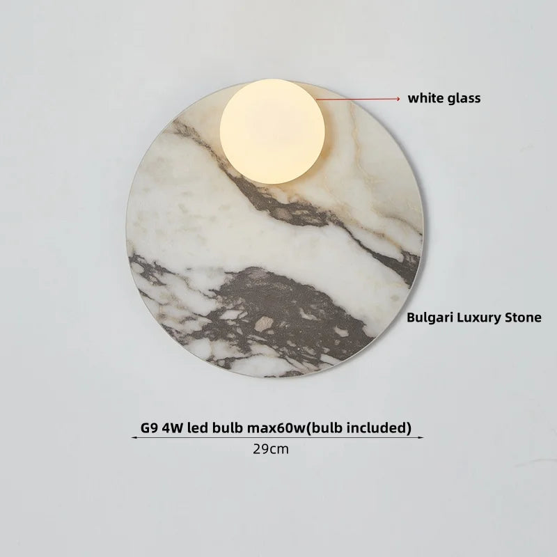 DecorBites™ Glass Globe LED Wall Lamp: Modern Nordic Stone Bathroom Mirror Light
