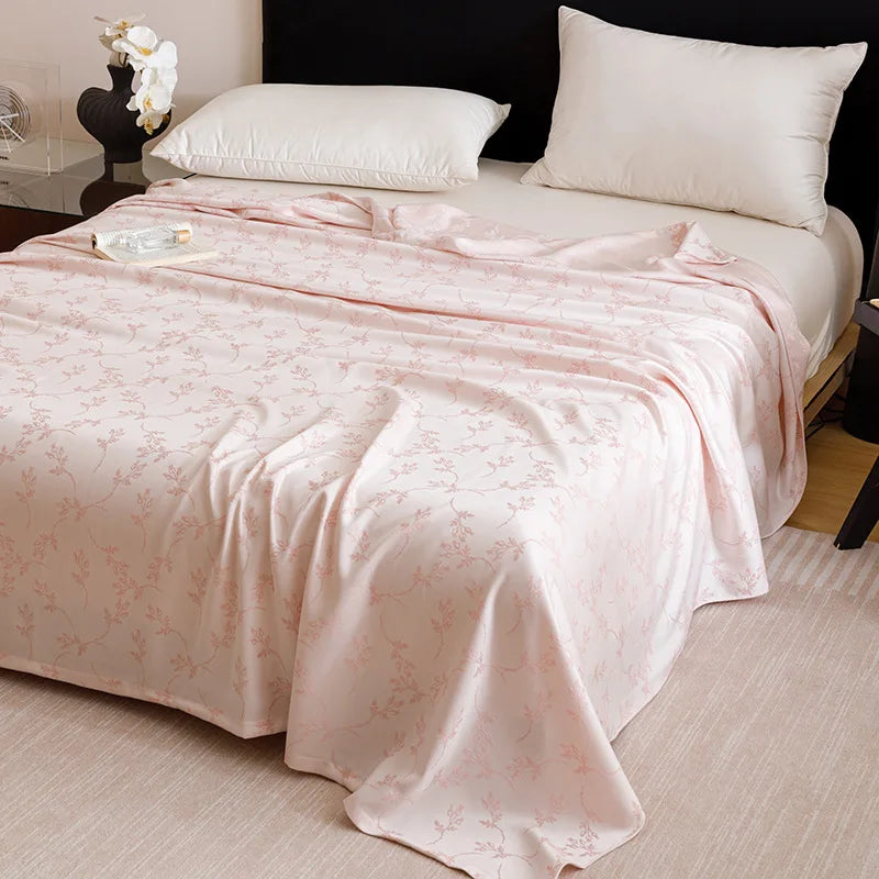 DecorBites™ Bamboo Fiber Summer Blanket - Single Double Bed Air Conditioning Lightweight Blanket