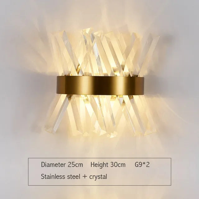مصابيح حائط كريستال ذهبية من DecorBites™: شمعدان LED أنيق لغرفة النوم وغرفة المعيشة والحمام