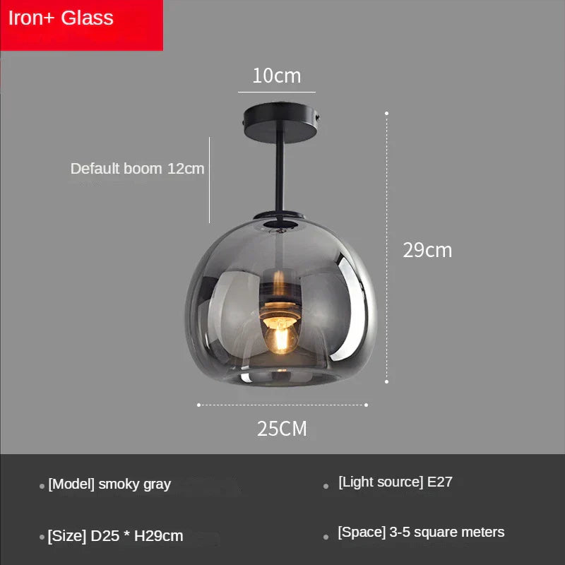 DecorBites™ Glass Ball LED Ceiling Light: Modern Nordic Living Room Hallway Kitchen Interior Lamp