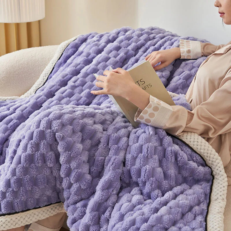 DecorBites™ Cozy Taffeta Velvet Blanket - Soft Plush Fluffy Warm Comforter for Bedroom