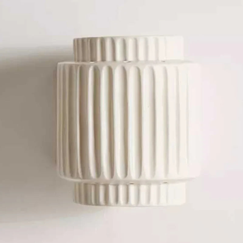 DecorBites™ Cream White Resin LED Wall Lamp for Bedroom, Study, Living Room - Wabi-sabi Decor