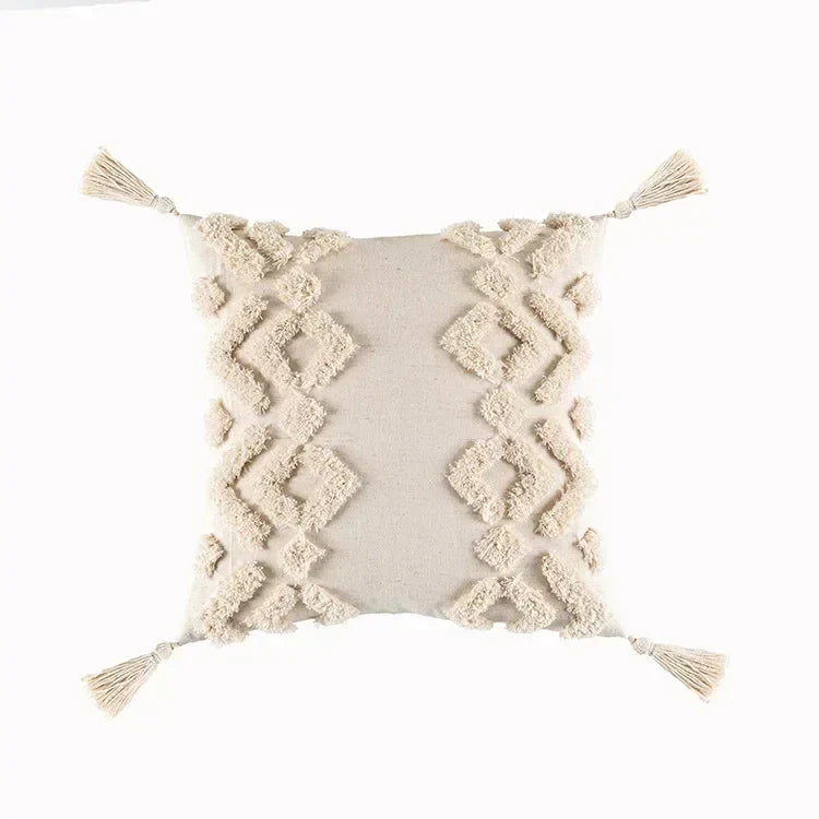 DecorBites™ Geometric Tufted Tassel Cushion Cover 30x50cm/45x45cm