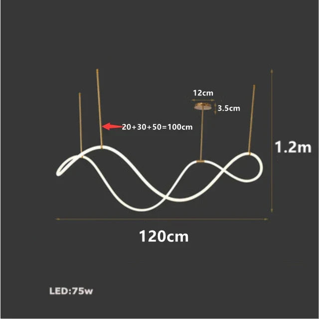 ثريا ديكور بايتس™ LED ذات الخرطوم الطويل لغرفة الطعام والمطبخ والبار، مصباح متدلي